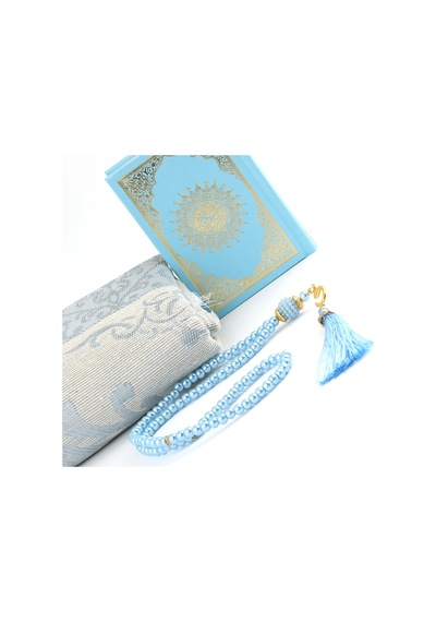 17x17x8 Cm Camlı Seccade Kuran-ı Kerim Tesbih Kutusu 5