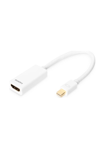 Dıgıtus Ak-340404-001-w Mini Displayport Dp Hdmi Adaptör Kablosu, Mini Dp Erkek - Hdmi Tip A Dişi,
