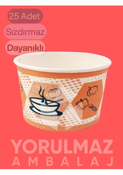 Paket Servis İçin Sızdırmaz 16 Oz Kapaklı Çorba Kasesi 25 Li Sıcak Gıda Taşımaya Uygun Kullan At Çorba Kabı Siyah