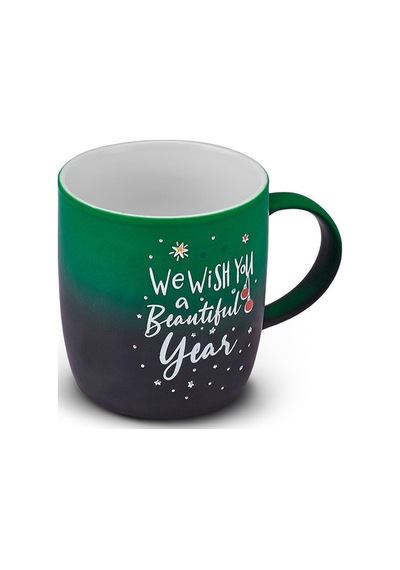 Karaca New Year Yılbaşı  Yeşil 350 ml Soft Touch Kupa