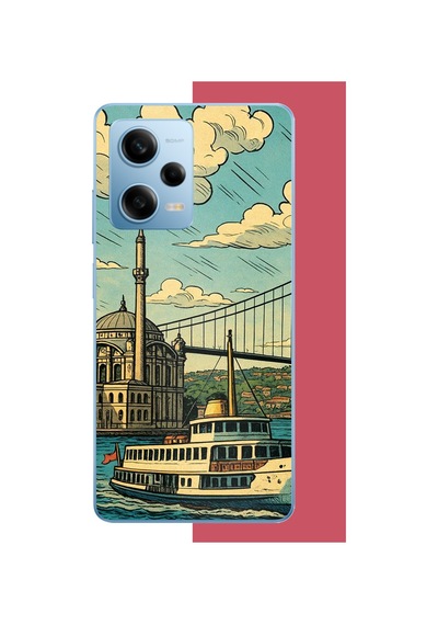 Redmi Note 12 Pro 5g Uyumlu İstanbul Baskılı Silikon Kılıf Renkli