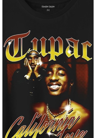 Tupac 2pac Shakur Rap Music West Coast 90s Rap Baskılı Tişört Unisex T-shirt 001