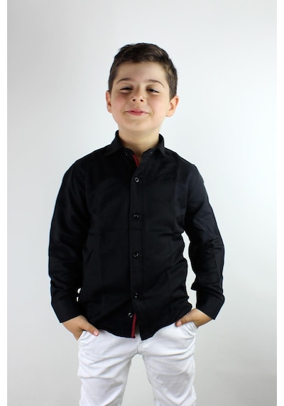 Doctor Junior Erkek Çocuk Gömlek Uzun Kol Siyah