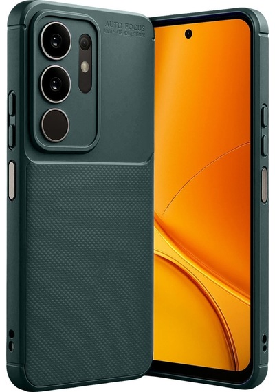 Vivo Y29 4g Uyumlu Auto Focus Karbon Kapak - Koyu Yeşil