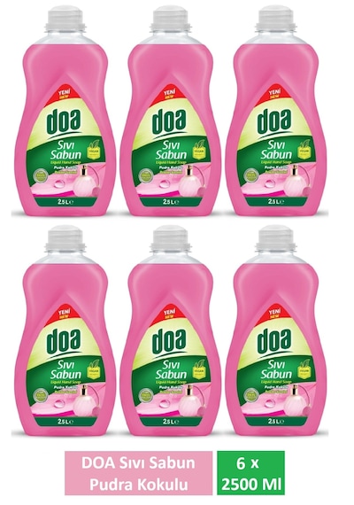 Doa Sıvı Sabun Pudra Kokulu 2.5 Lt X 6 Adet