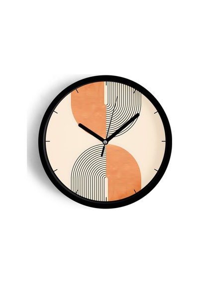 Modern Duvar Saati - 25cm - Önü Camlı Siyah Kasa - Sessiz Mekanizma-jh0158 Siyah