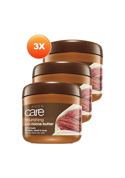 Avon Care Kakao Yağı Yüz El ve Vücut Kremi 3 x 400 G