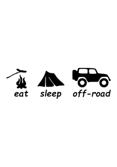 Eat Sleep Off-road Duvar Dekor Sticker 40 X 12 Cm