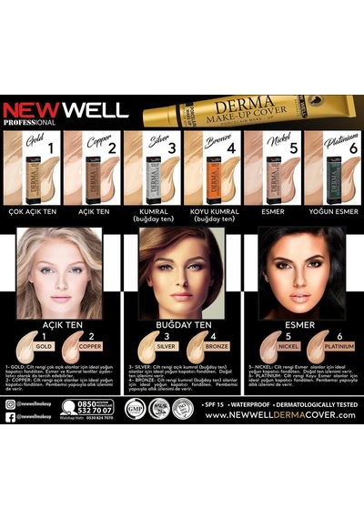 New Well Derma Cover Make-Up Porselen Makyaj Kapatıcı Fondöten 5