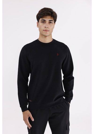 Rowinger Modal Karışımlı Yumuşak Dokulu Rahat Kalıp Esnek Kullanım Sunan Sweatshirt Black