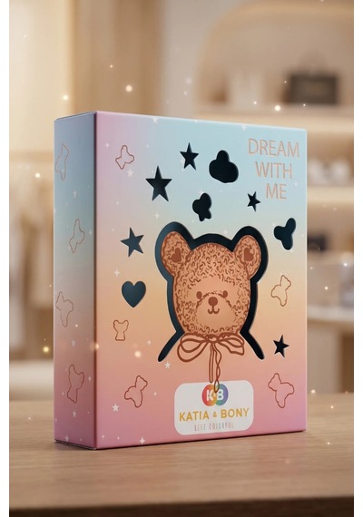 Katia&bony Çocuk Teddy Desenli Kutulu Pijama Takımı Ekru