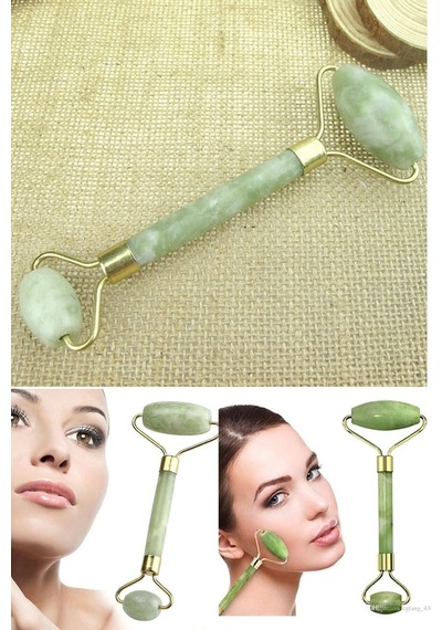 Cildin Pürüzsüz Ve Canlı Gözükmesini Sağlayan Jade Roller Yeşim Taşı Yüz Masaj Aleti Terapi Masaj Karışık