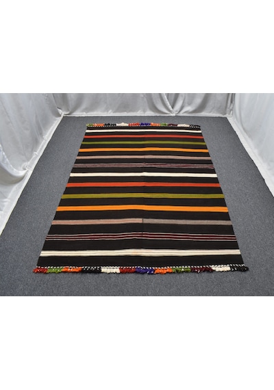 Zehra Abla Halı El Dokuma Seçkin Otantik Şarköy Perde Yün Kilim 7066 Çok Renkli