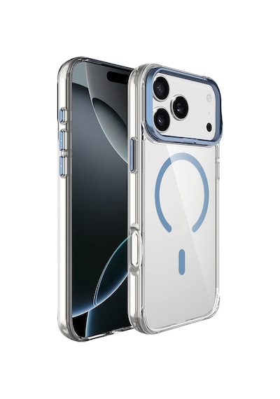 Apple Uyumlu iPhone 17 Pro Max Kılıf M-safe Şarj Özellikli Airbagli Kamera Standlı Zore Azor Kapak - Lacivert Lacivert