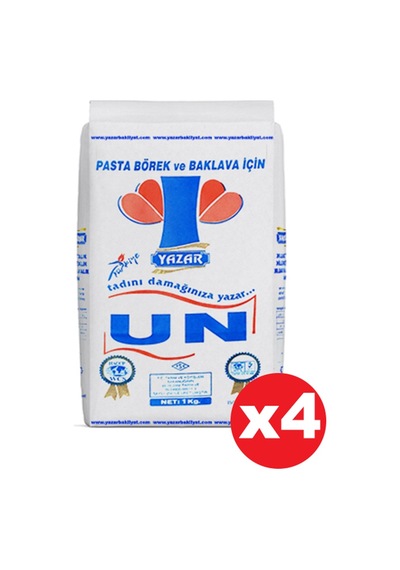 Yazar Pastalık Böreklik Baklavalık Çok Amaçlı Un 1 Kg x 4 Paket