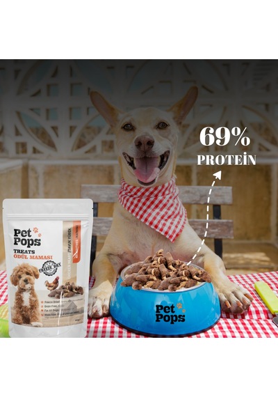 Petpops Tavuk Yürek Freeze Dry Köpek Ödül Maması 40 G