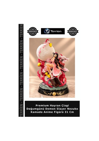 Premium Hayran Çizgi Doğumgünü Demon Slayer Nezuko Kamado Anime Figürü 31 Cm