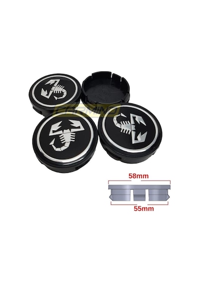 Akrep Siyah Jant Göbek Arması 55-58Mm