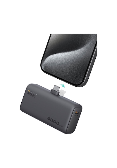 Aukey Pb-y59-gy Spark Mini 5000 Mah Portatif Type-c Powerbank - Gri