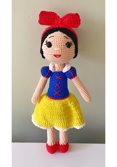 Amigurumi Pamuk Prenses Bebek Kız Çocuk Örgü Oyuncak Bebek