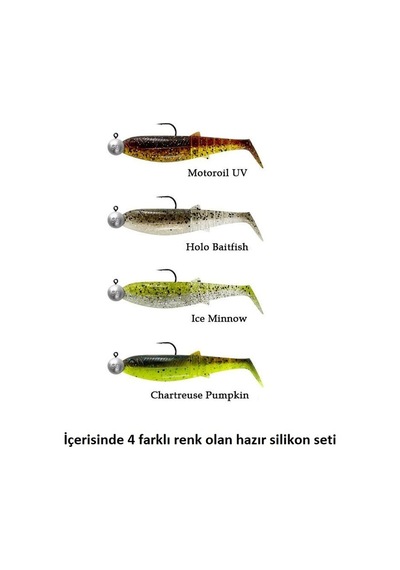 Savage Gear Cannibal Shad 6.8 CM 3 Gr+5 Gr 1/0 Clear Water 4+4 Adet Silikon Seti