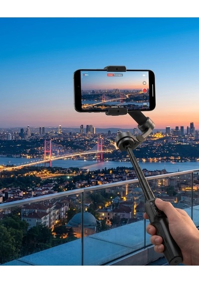 Mey İthalat Profesyonel Telefon Gimbal Stabilizer 3 Axis Video Sabitleyici Vlog Tripod