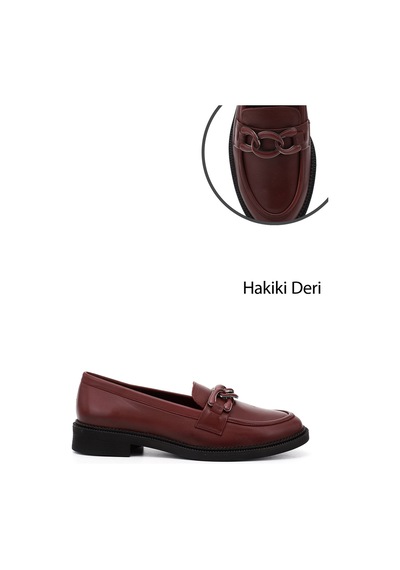 Gönderi(R) Gönderi R Kadın Bordo Tokalı Hakiki Deri Loafer Ayakkabı Gdza13424272 Bordo