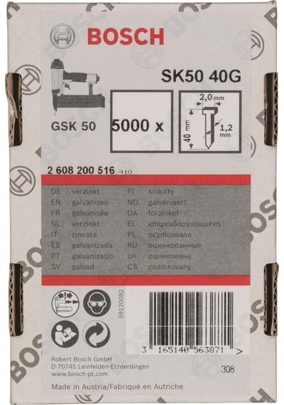 Bosch - Gsk 50 Çivisi 40 Mm 5000li 2608200516