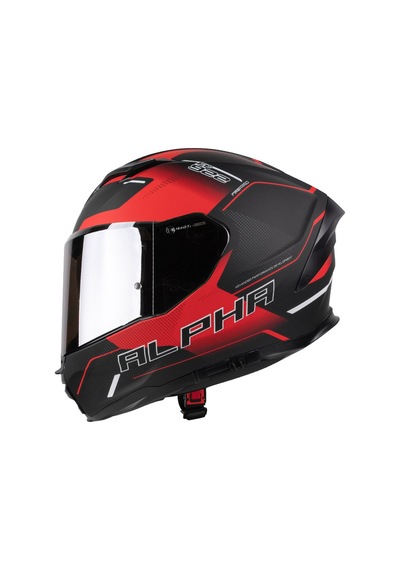 Pilot Alpha Sv Kırmızı Siyah Kapalı Motosiklet Kaskı Siyah