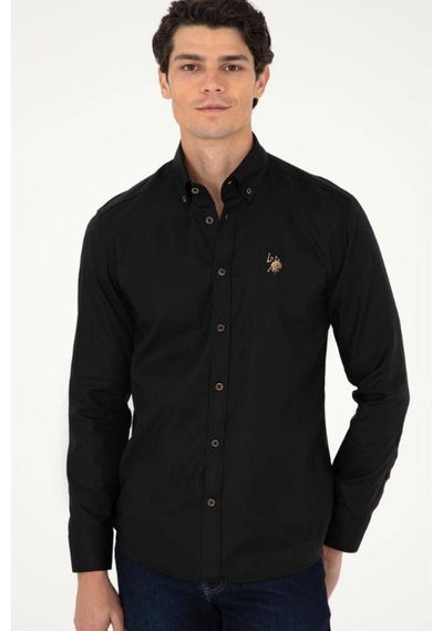 U.S. Polo Assn. U.s. Polo Assn. Uzun Kollu %100 Pamuk Basic Gömlek 1962279 Siyah