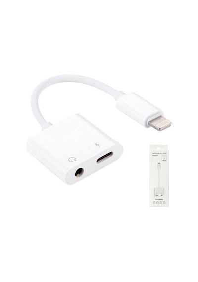 Delux Serisi Çoklayıcı Telefon Kablosu Kulaklık Dönüştürücü Girişli 3.5mm Mh-030 Beyaz