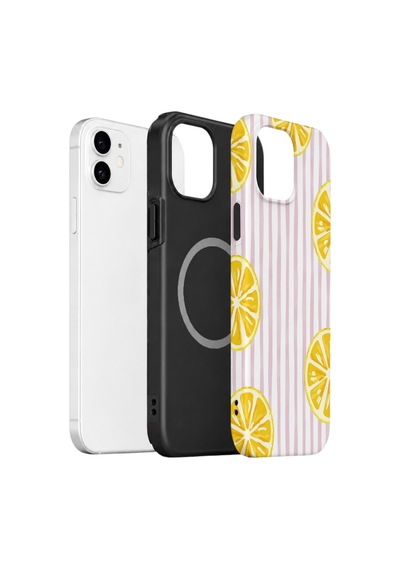 Apple iPhone Uyumlu 11 Vorian Çift Katmanlı Magsafe Kılıf Pink Lemon Window