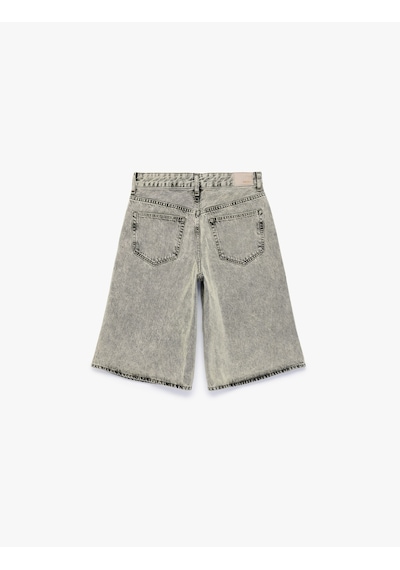 Koton Pamuklu Normal Bel Regular Fit Yıkamalı Cepli Denim Şort Gri 6sal40205md Koton Pamuklu Normal Bel Regular Fit Yıkamalı Cepli Denim Şort Gri 6sal40205md