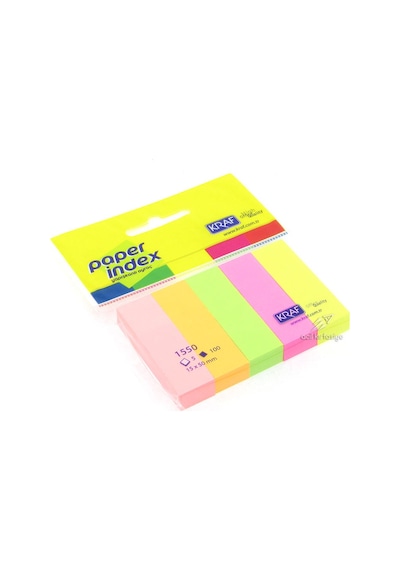 Kraf 1550 Yapışkanlı İndex Kağıdı 15 x 50 MM 5 x 100 Yaprak