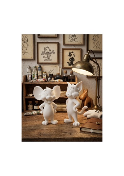3d Tom Ve Jerry Figür 2 Li Boyama Seti - Kendin Boya Hobi Ve Etkinlik Seti - Akrilik Boya + 4 Fırça