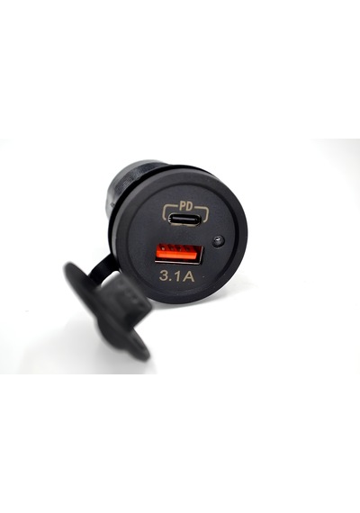 12v 24v Dc Usb 3,1a Type-c Pd Şarj Port Yuvarlak