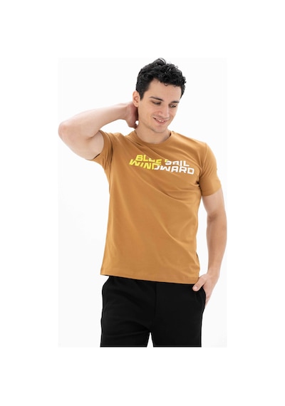 AR-MA Arma Erkek Slim Fit Bisiklet Yaka Tişört Y25344452401 Kahverengi