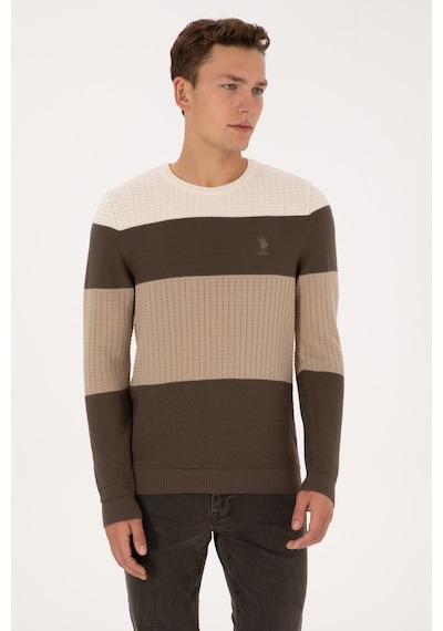 U.S. Polo Assn. Erkek Regular Fit Bisiklet Yaka Vizon Sweatshirt 50307828-VR052