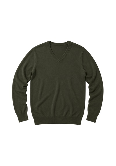 Battalmoda Erkek Büyük Beden Haki V Yaka Pamuklu Kazak 3xl-4xl-5xl-6xl