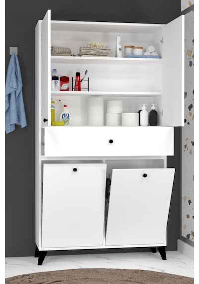 Umay Sepetli Modern Banyo Dolabı Xl Beyaz