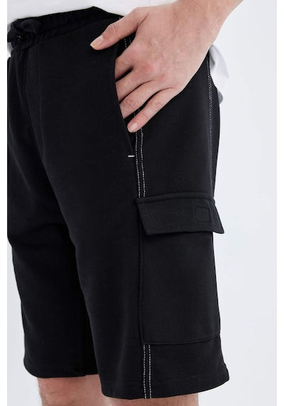 DeFacto Regular Fit Düz Paça Kargo Bermuda Şort C5593AX24HSBK81