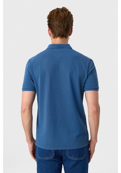 Back And Bond Regular Fit Mavi Polo Yaka Tişört