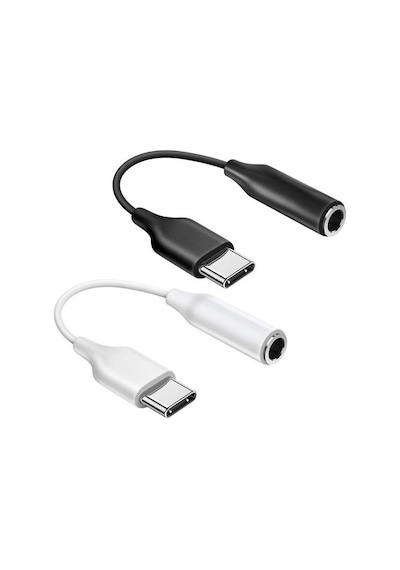 Typ-c İçin 3.5mm Kulaklık Ve Mikrofon Adaptörü Siyah Siyah
