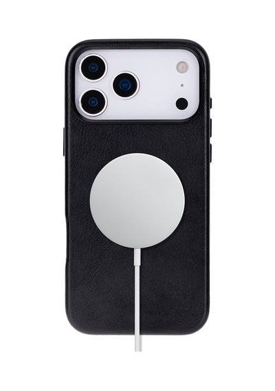 Bloomcase Premium Mono Obsidian Black Apple iPhone Uyumlu 17 Pro Max/ 18 Pro Max 6.9" Hakiki Deri Magsafe Kılıf Siyah