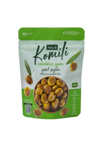 2 Adet Komili Çekirdeksiz Izgara Yeşil Zeytin Sele 170 G