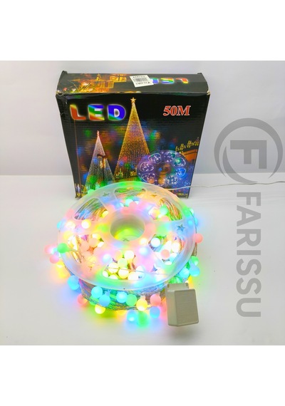 50 Metre Rgb Led Top Işık Metrede 5 Led Toplam 250 Led 8 Modlu Oda & Yılbaşı Aydınlatması Şeffaf