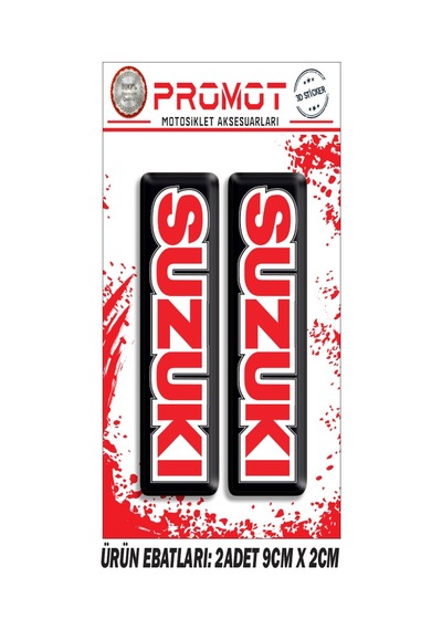 Damla Logo Suzuki Ön Maşa Kabartmalı 2'li Sticker 003 Nötr