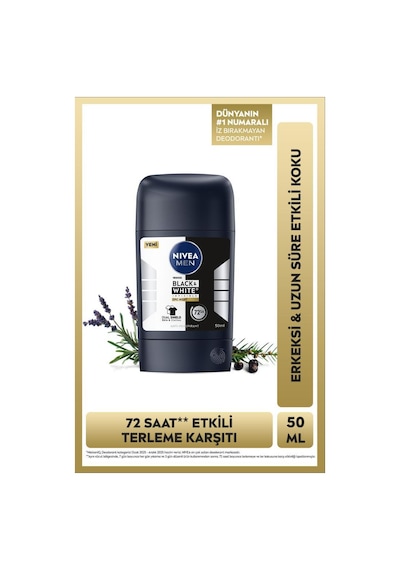 Men Erkek Stick Deodorant Black&white Epic Night 50 Ml,terleme Karşıtı,kumaş Koruması,alkolsüz