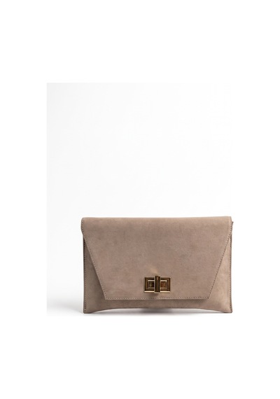 Maorı Vizon Süet Kadın Clutch Çanta
