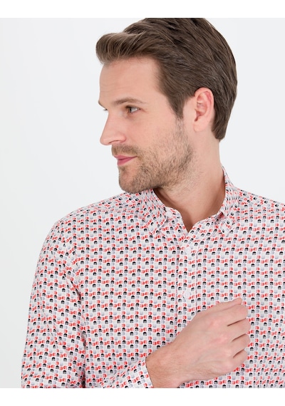 Pierre Cardin Erkek Nar Çiçeği Desenli Gömlek 50264910-vr039 Narçiçeği